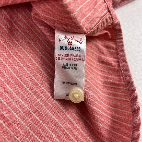 Lucky Brand Western Pearl Snap Shirt Mens M Pink Stripe Sawtooth Pocket Cowboy - Picture 9 of 11